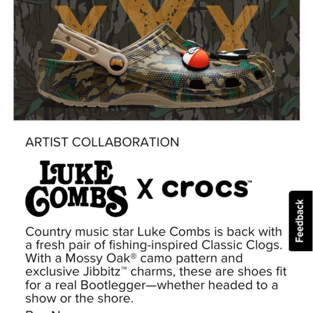 Luke Combs X Crocs Bootleggers 2022 Realtree camo clog men”s size 12 - Picture 12 of 13